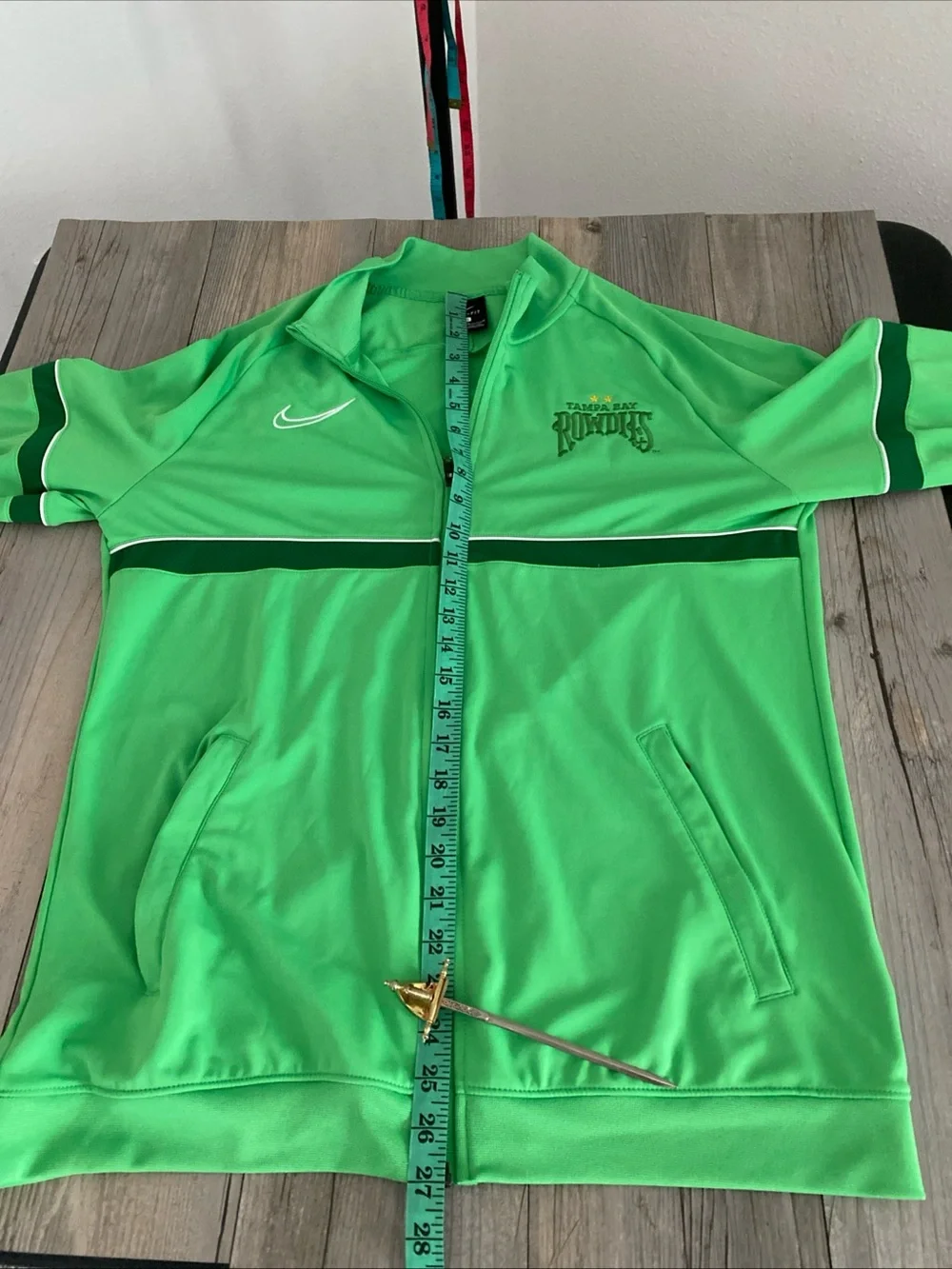 Nike Dri Fit Men’s Tampa Bay Rowdies Track Sweatshirt Full Zip Lime Green Large